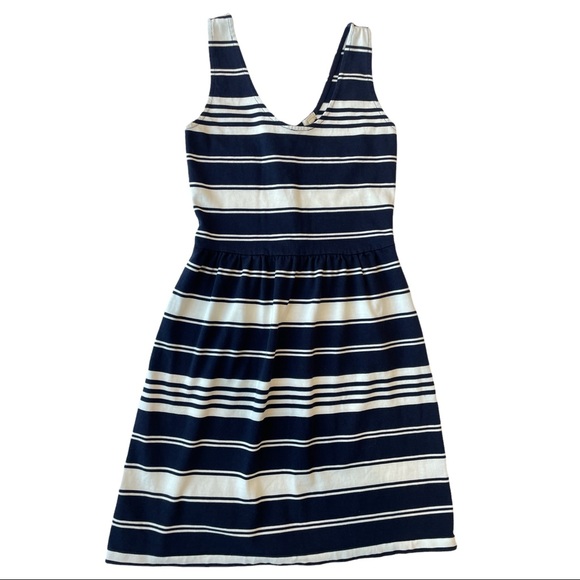 J. CREW White Navy Blue Striped Sleeveless Dress XS. - Picture 7 of 8